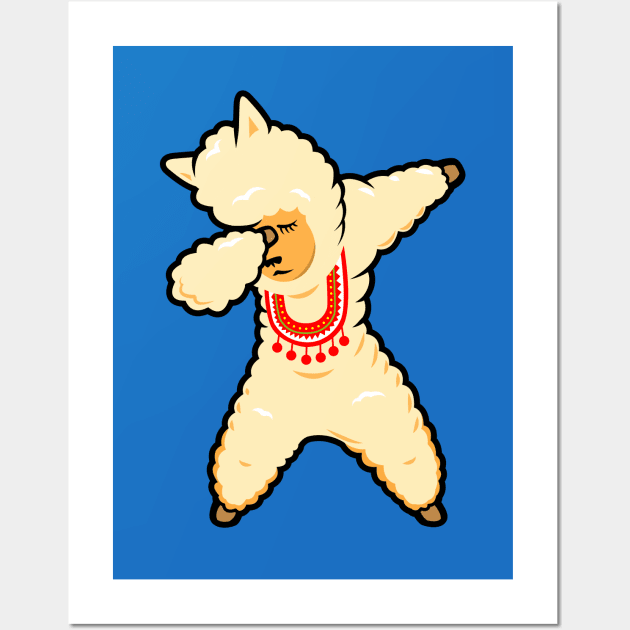 Dabbing Llama - The Llama Dab Wall Art by propellerhead